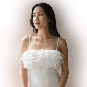 Joie Tulle White ruffle bodysuit Size - XS
